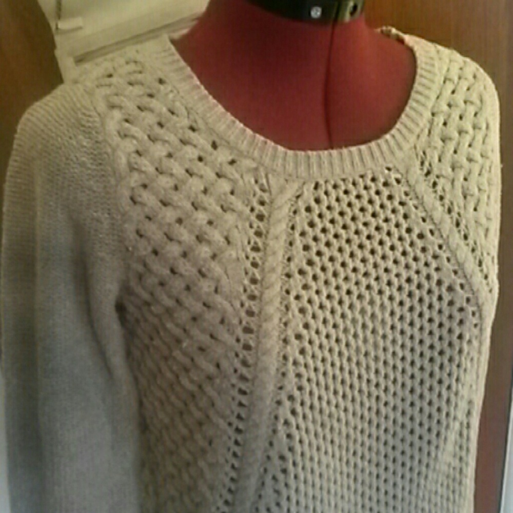 Taupe Cropped Long Sleeved Sweater
